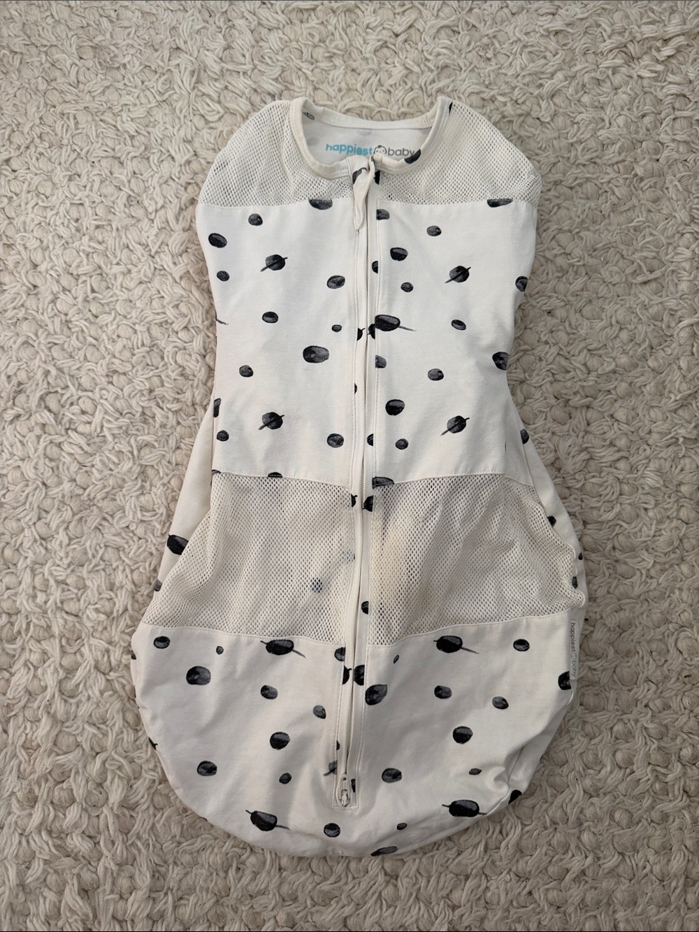 Happiest Baby White & Black Dot Swaddle Sack